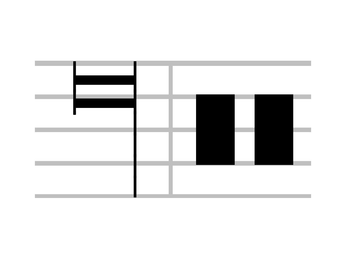 Vista de cerca del símbolo musical de la nota entera grande u óctuple