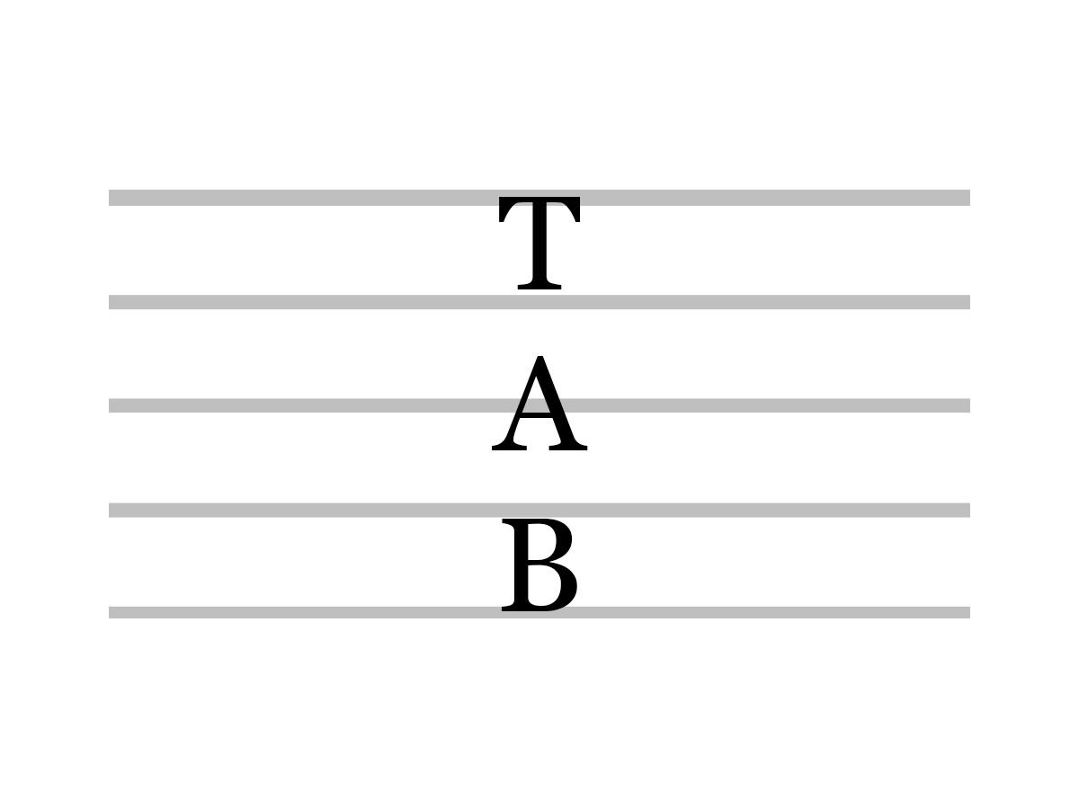 Mira de cerca el símbolo musical de la tablatura