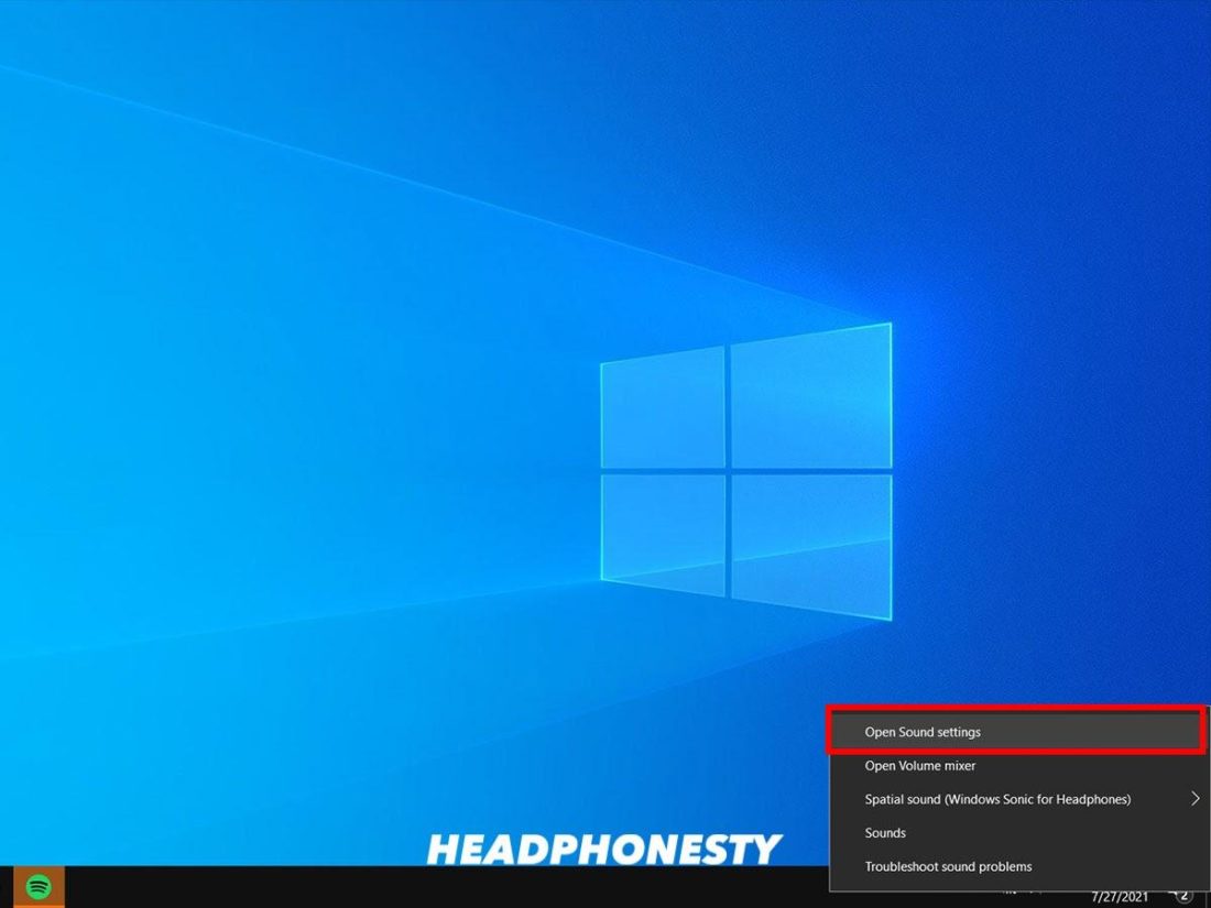 Abrir la configuración de sonido de Windows