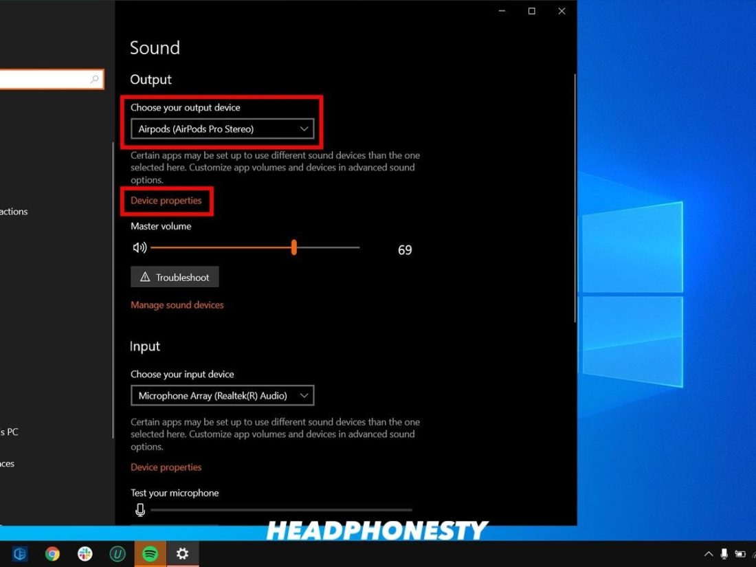 Configuración de la salida de sonido en el PC con Windows
