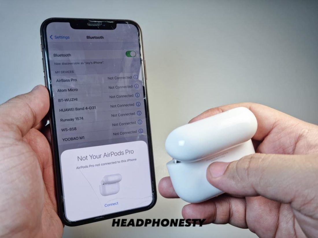 Petición emergente para conectar los AirPods al iPhone
