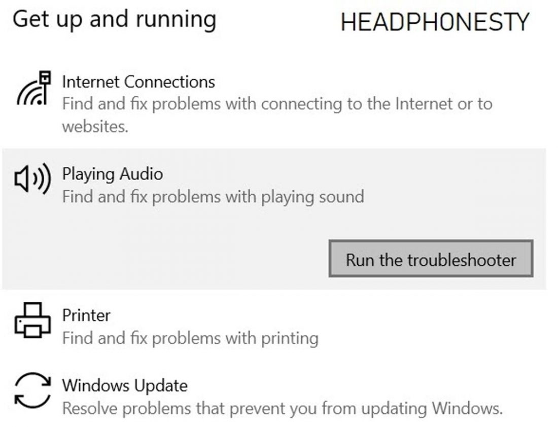 Solucionador de problemas de audio de Windows