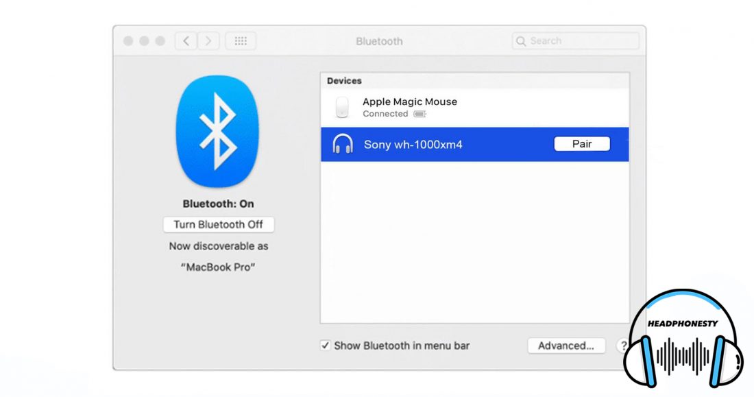 Emparejar los auriculares Bluetooth con el Mac