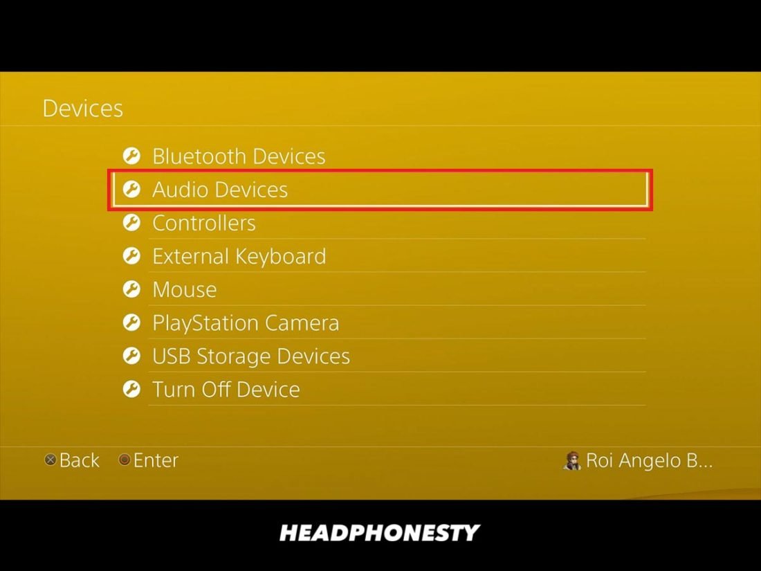 Dispositivos y ajustes de audio en PS4