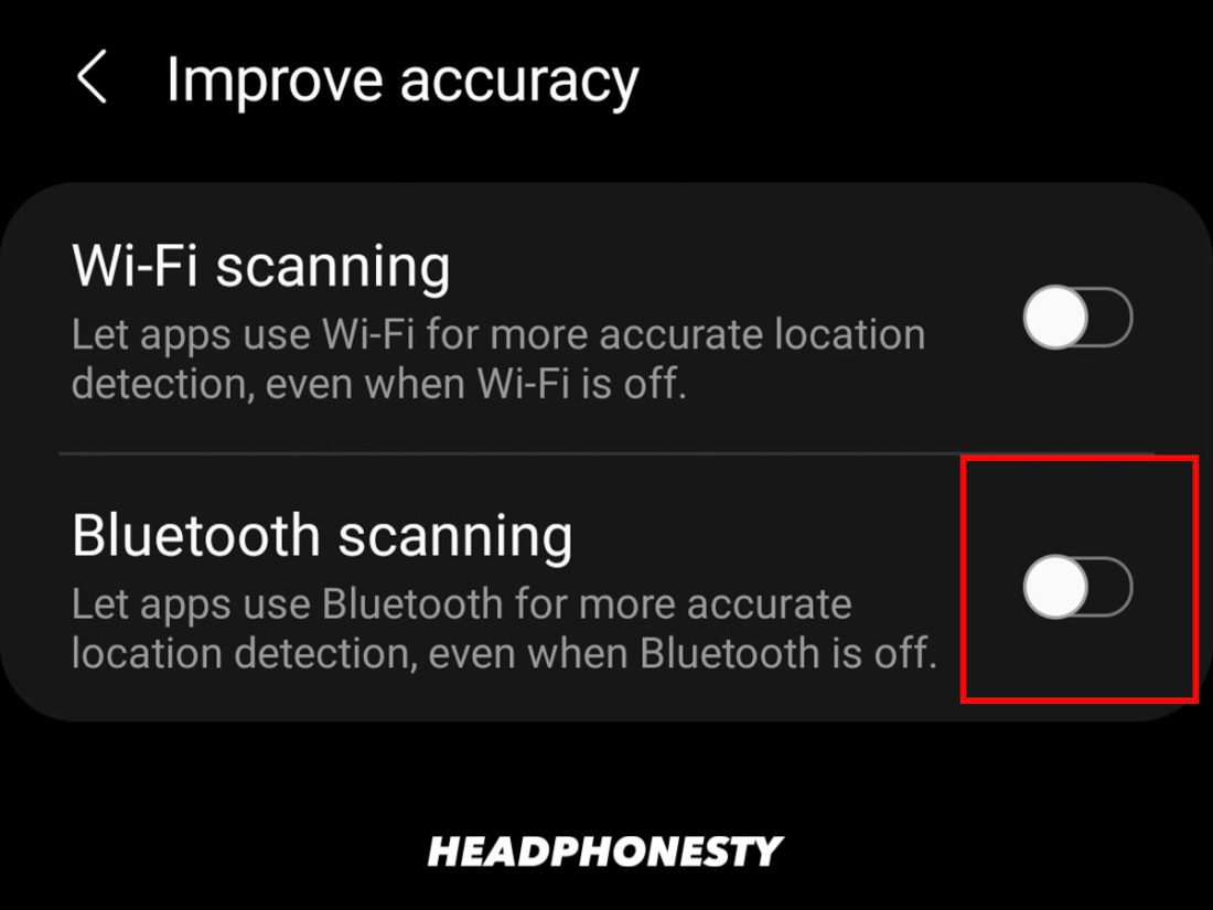 Desactivar el escaneo de dispositivos cercanos por Bluetooth en Android