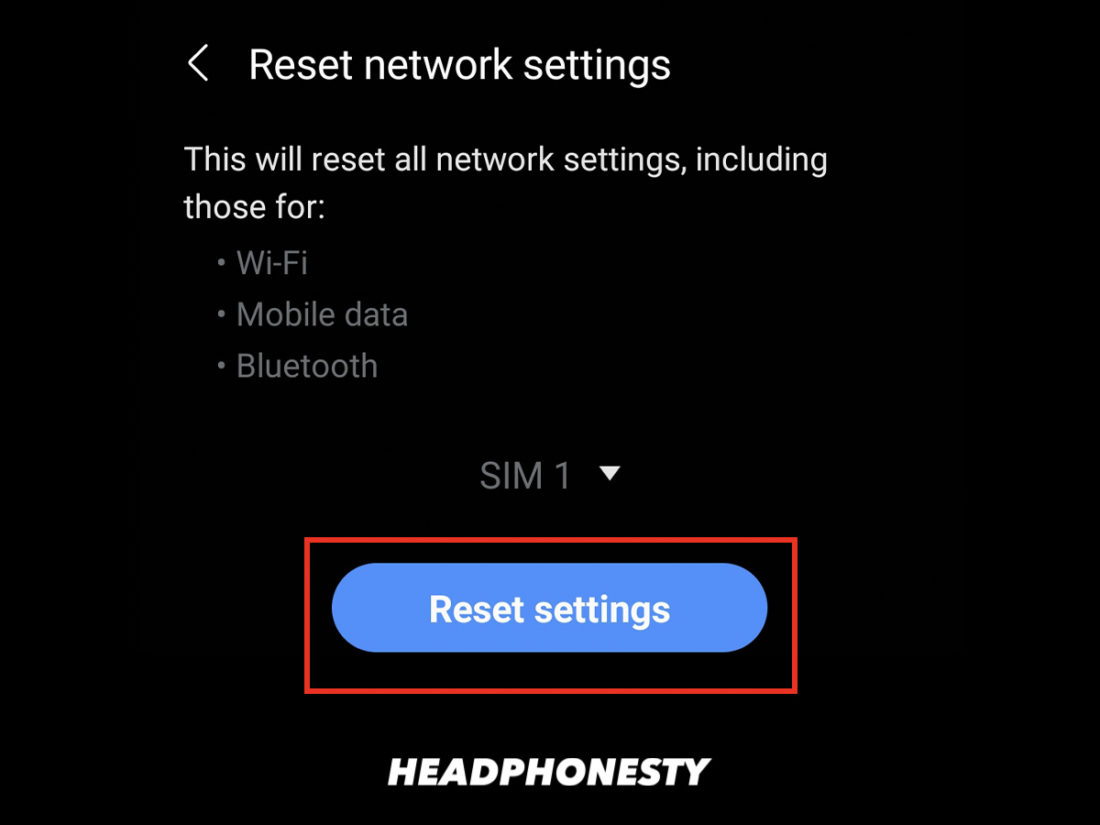 Restablecer los ajustes de red en Android