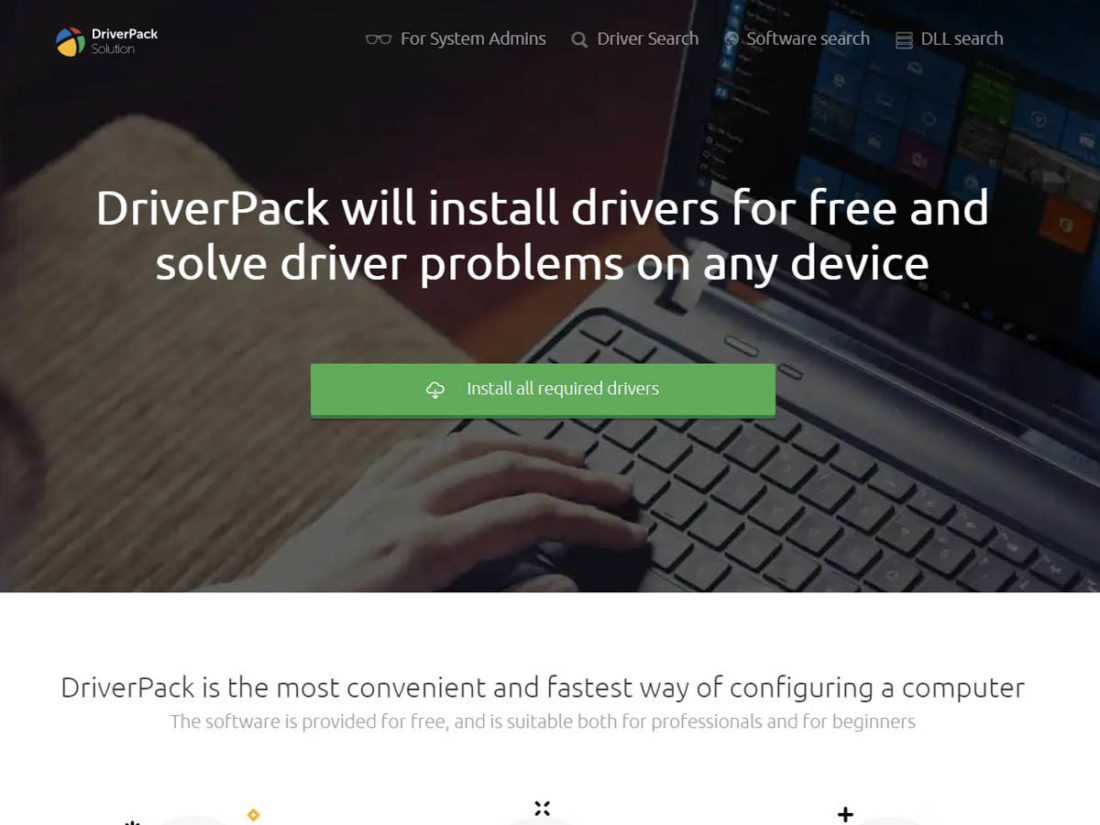 Página de inicio de DriverPack.com