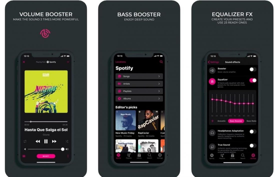 Aplicación Bass Booster (De: apps.apple.com).