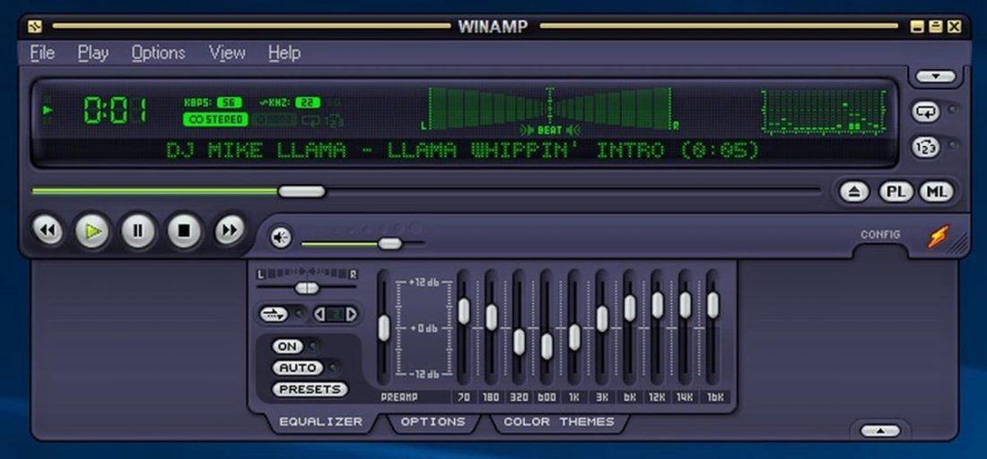 El ecualizador gráfico de Winamp tiene 10 bandas de frecuencia (De Forbes.com)