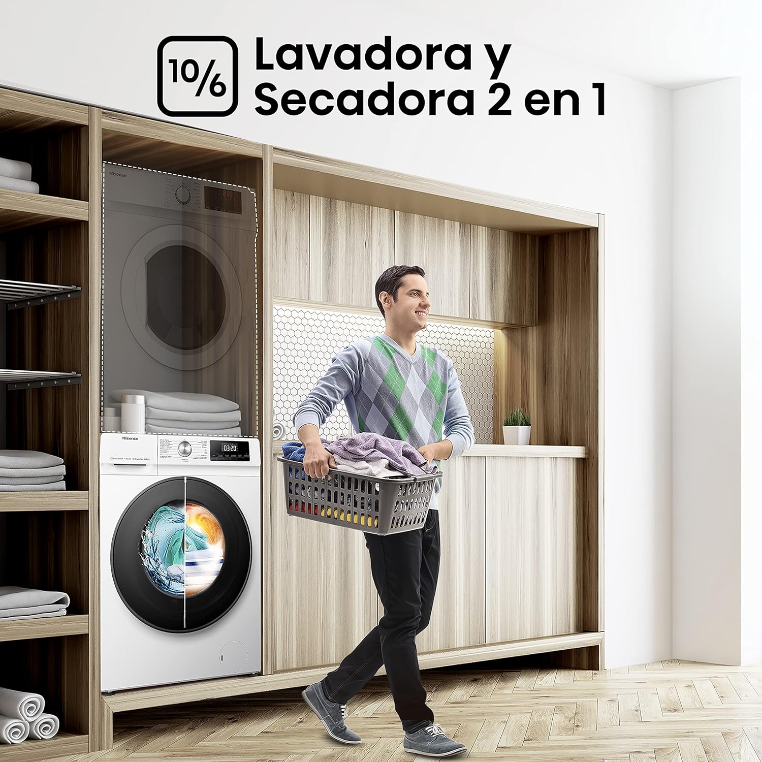 Hisense WDQA1014EVJMW - Lavadora Secadora